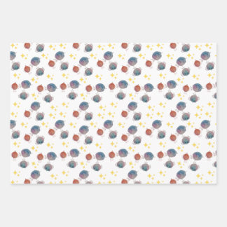 Sparkling cute Galaxy birds Wrapping Paper Sheets