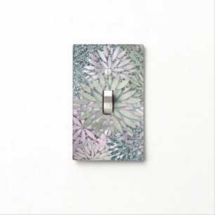 Sparkling Dahlia Flowers Light Switch