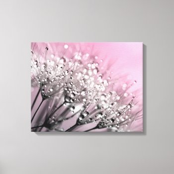 Sparkling Dew Dandelion Cotton Candy Pink Canvas Print by RewStudio at Zazzle