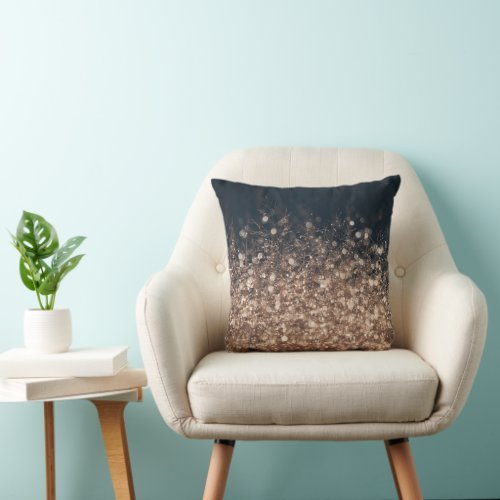 Sparkling Dew drops in Earth Tones Throw Pillow