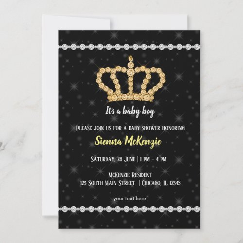 Sparkling Diamond Crown _ choose your background Invitation