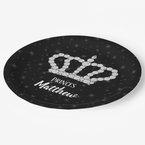 Sparkling Diamond Crown _ choose your background Paper Plates