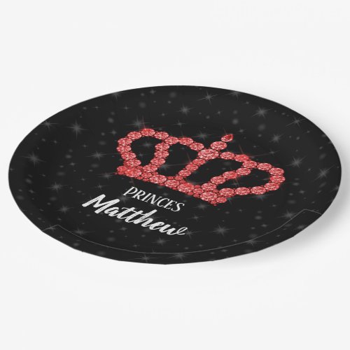 Sparkling Diamond Crown _ choose your background Paper Plates