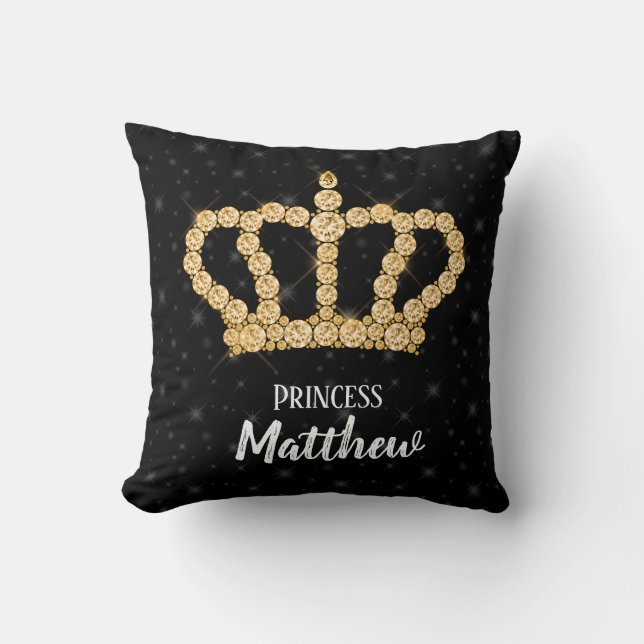 Sparkling Diamond Crown - choose your background Throw Pillow (Front)