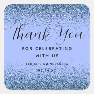 Sparkling Diamond Dust Party Favor Thank You Tag