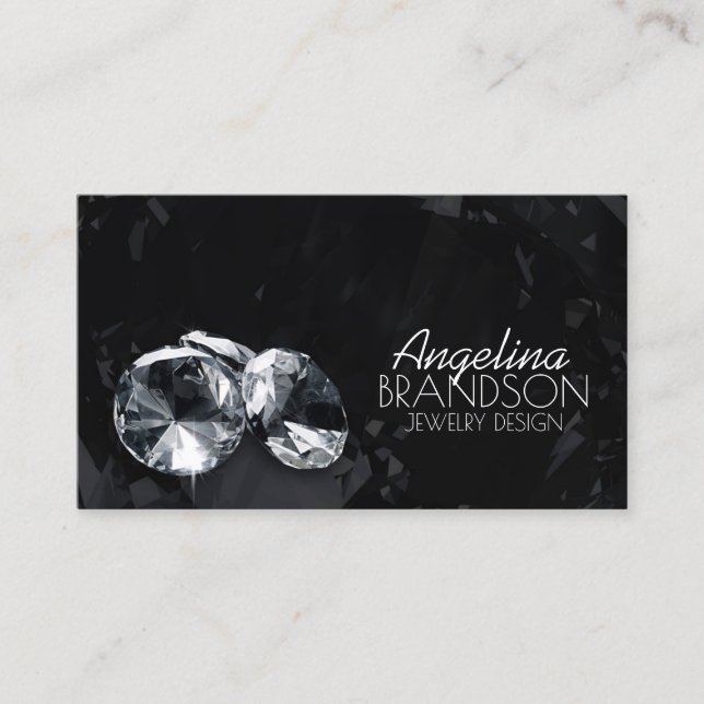 Sparkling Diamond Jewelry Designer Black Card (Front)