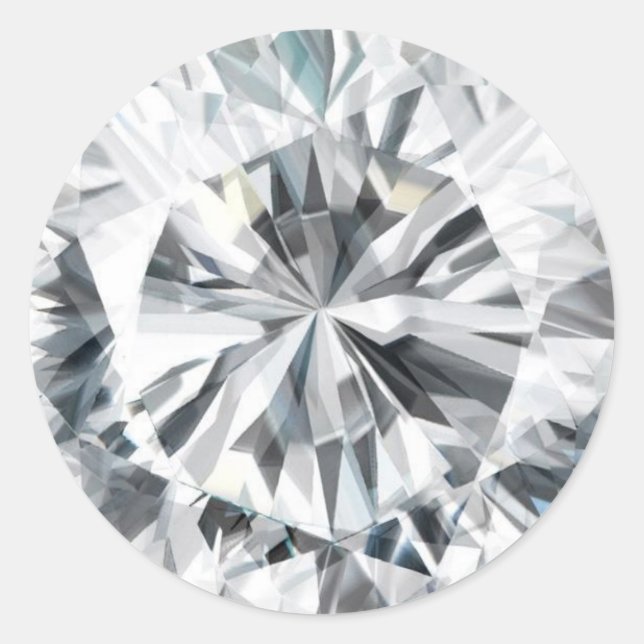 Sparkling Diamond texture April Birthstone Classic Round Sticker (Front)
