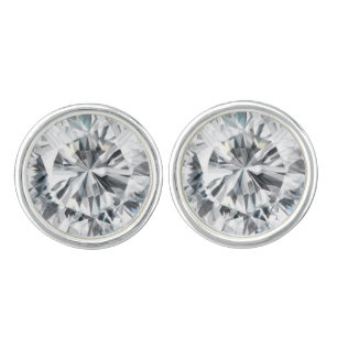Sparkling Diamond texture April Birthstone Cufflinks