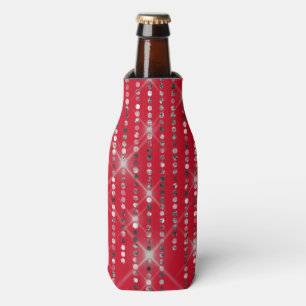 Sparkling Diamonds on Red Can Cooler