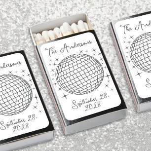 Sparkling Disco Ball Personalized Wedding Matchboxes