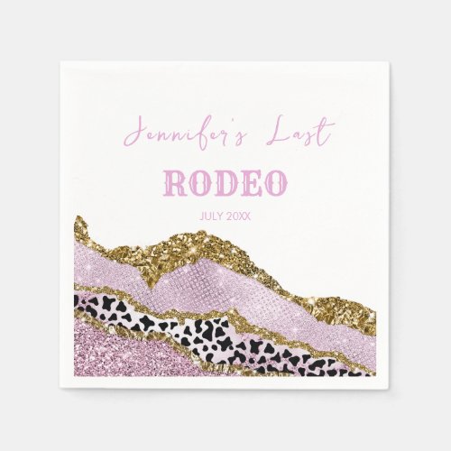 Sparkling Disco cowgirl Bachelorette gold glitter Napkins