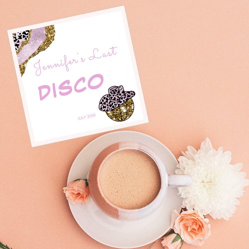 Sparkling Disco cowgirl Bachelorette gold glitter Napkins