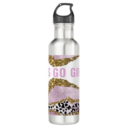 Sparkling Disco cowgirl Bachelorette gold glitter Stainless Steel Water Bottle