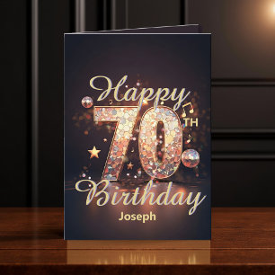 Sparkling Disco Dance 70th Birthday Celebration Card