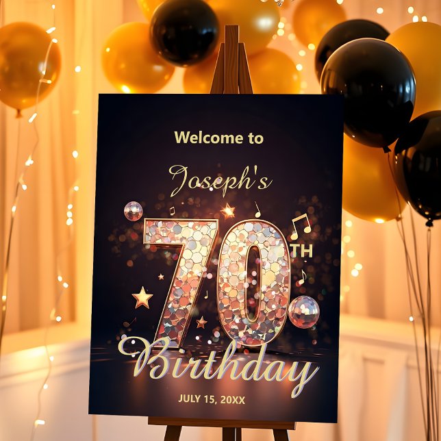 Sparkling Disco Dance 70th Birthday Celebration Foam Board (Creator Uploaded)