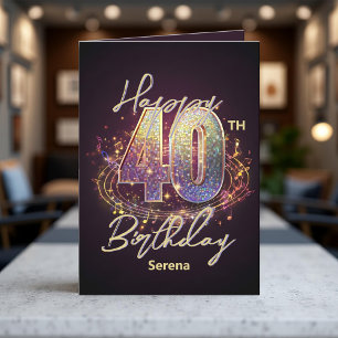 Sparkling Disco Mosaic 40th Birthday Celebration Card