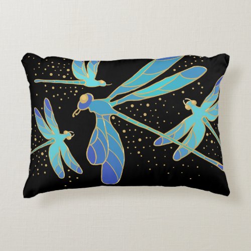 Sparkling Dragonflies Accent Pillow
