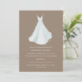 Sparkling Dress Quince or Bridal Shower Beige Invitation (Standing Front)