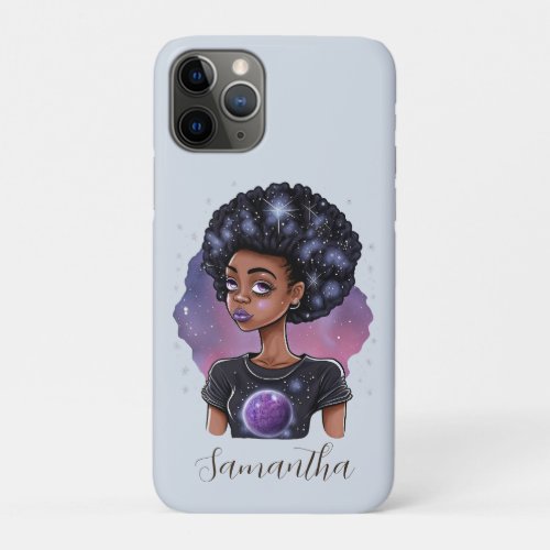Sparkling Elegant Afro Woman iPhone 11 Pro Case