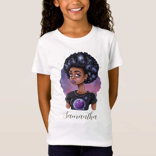 Sparkling Elegant Afro Woman T-Shirt (Front)