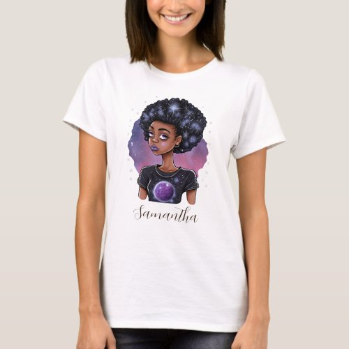 Sparkling Elegant Afro Woman T_Shirt