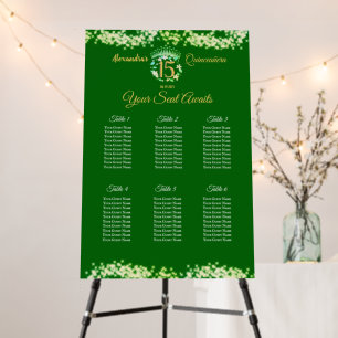 Sparkling Emerald Green Quinceañera Spanish Foam Board