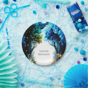 Sparkling Enchantment Woodland Birthday Paper Plates
