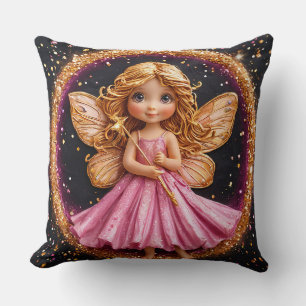 Sparkling Fairy Decorative Magical Fantasy Glitter Throw Pillow