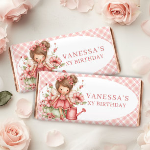 Sparkling Fairy Girl Blush Floral Birthday Hershey Bar Favors