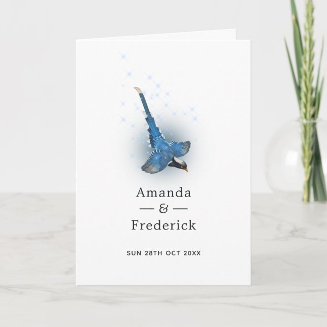 Sparkling Fantasy Bird Wedding Program (Front)