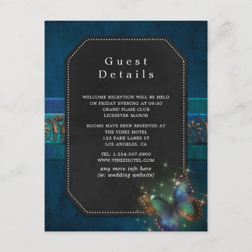 Sparkling Fantasy Vintage Wedding Guest Details Enclosure Card