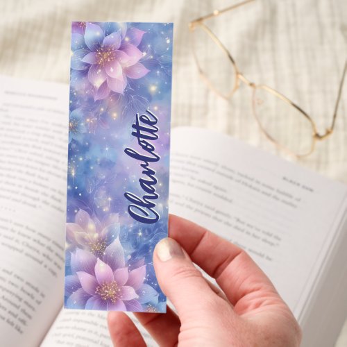 Pretty Bookmarks 14 Sparkling Floral Watercolor Dream Personalized Bookmarks