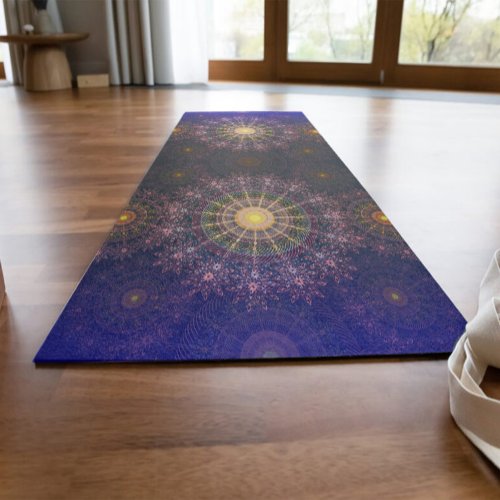 Sparkling flower art in the clear night sky 2nd  yoga mat