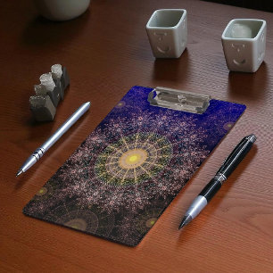 Sparkling flower art in the clear night sky clipboard