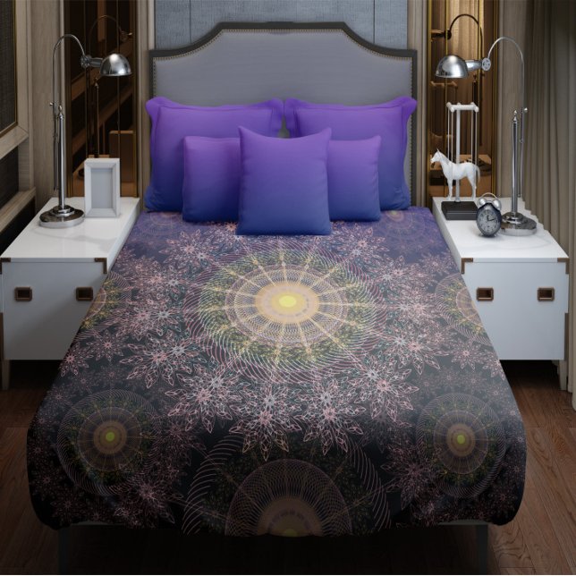 Sparkling flower art in the clear night sky duvet cover (Creator Uploaded)