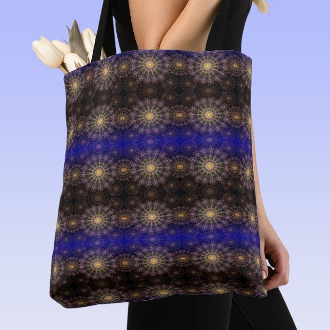 Sparkling flower art in the clear night sky tote bag (Creator Uploaded)