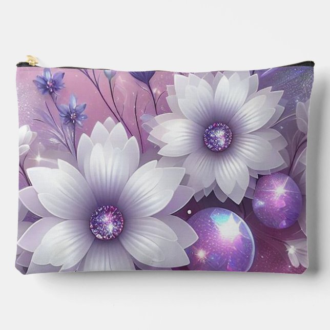 Sparkling Flowers Accessory Pouch (Front)