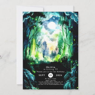 Sparkling Forest Woodland Birthday Invitation