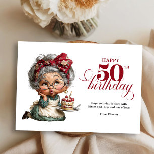 Sparkling Funny 50th Quirky Birthday Lady Card
