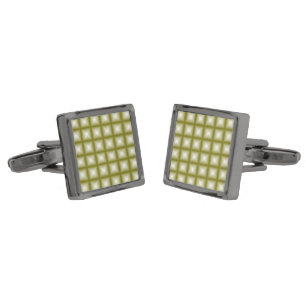 Sparkling Gem Tiles Choose Your Custom Color Gunmetal Finish Cufflinks