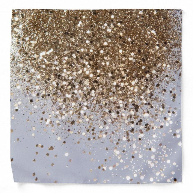 Sparkling Glam Gold Glitter Glam #1 Bandana (Front)