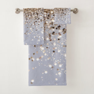Sparkling Glam Gold Glitter Glam #1 Bath Towel Set