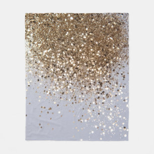 Sparkling Glam Gold Glitter Glam #1 Fleece Blanket