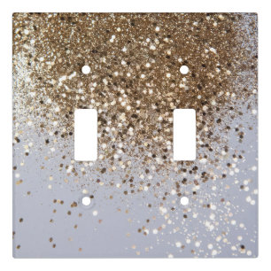 Sparkling Glam Gold Glitter Glam #1 Light Switch Cover