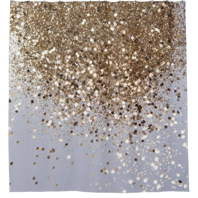 Sparkling Glam Gold Glitter Glam #1 Shower Curtain (Front)