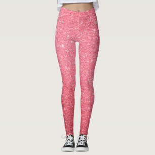 Sparkling Glam Luxury Glitter Festive Pink Leggings