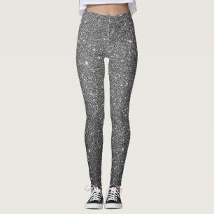 Sparkling Glam Luxury Glitter Gray Leggings