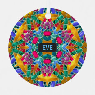 Sparkling Glass Tiles - Xmas Kaleidoscope Metal Ornament