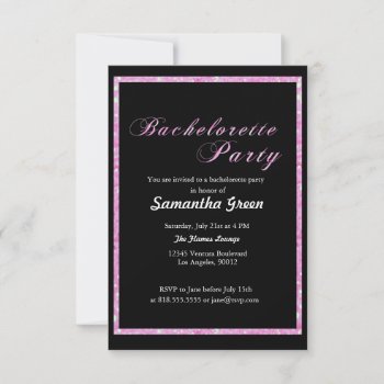 Sparkling Glitter Bachelorette Party Invitation by CleanGreenDesigns at Zazzle