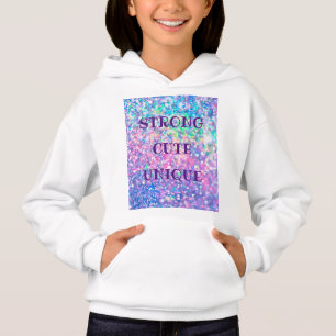 Sparkling Glitter Colorful Modern Trendy Girly Hoodie